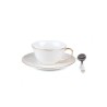 SELETTI Guiltless porcelain tea cup with plate and teaspoon - Bona Dea