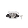 SELETTI Guiltless porcelain tea cup with plate and teaspoon - Cerere