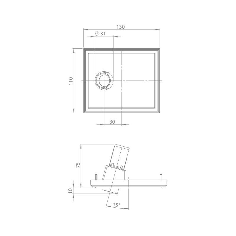 Brick In The Wall 200Cent Round Semi W15 Trimless Excl. Driver Fix recessed spot