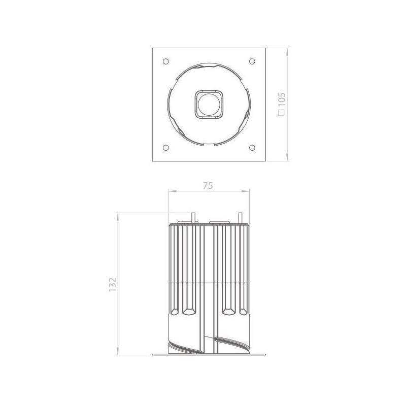 Brick In The Wall 200Cent Square R Trimless Excl. Driver Fix recessed spot