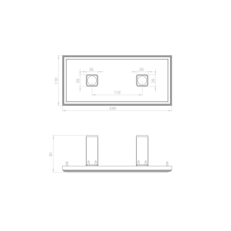 Brick In The Wall 200Cent Square Twin Trimless Excl. Driver Fix recessed spot