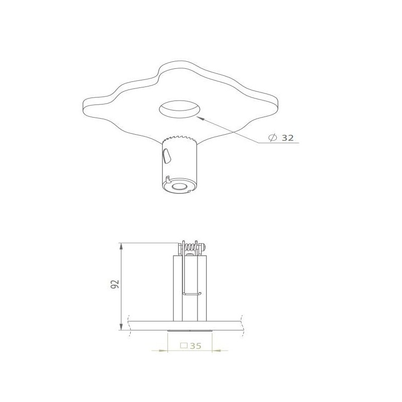 Brick In The Wall 200Cent Square Trim Excl. Driver Fix Ip54 Bathroom recessed spot