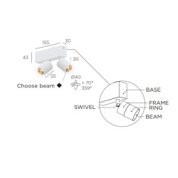 Trizo21 Audette 2 up with honeycomb ceiling lamp