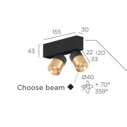 Trizo21 Audette-Duo 2 up with honeycomb ceiling lamp