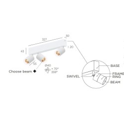 Trizo21 Audette 3 up with honeycomb ceiling lamp