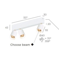 Trizo21 Audette-Varié 3 up with honeycomb ceiling lamp