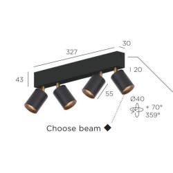 Trizo21 Audette-Varié 4 up with honeycomb ceiling lamp