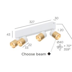 Trizo21 Audette-Duo 4 up ceiling lamp