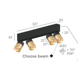 Trizo21 Audette-Duo 4 up with honeycomb ceiling lamp