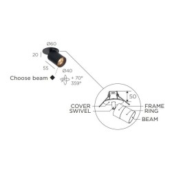 Trizo21 Audette in with honeycomb ceiling lamp