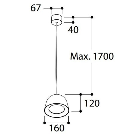 TAL CONE SUSPENSION CI MAINS DIMM suspension lamp