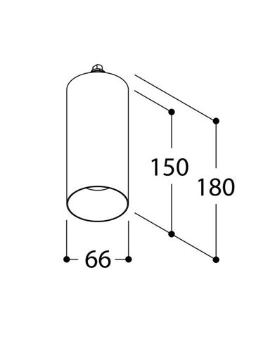 Tal Lighting FUNNEL ELBOW 150 CI M10 MAINS DIMM Deckenlampe