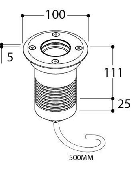 TAL MINI OBO ROUND LUXEON M WC 180° recessed spot