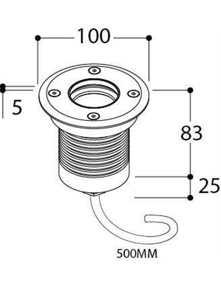 TAL MINI OBO ROUND LUXEON M WC CLEAR GLASS recessed spot