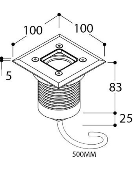 TAL MINI OBO SQUARE LUXEON M WC 180° recessed spot