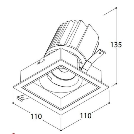 TAL MIX 26W SQUARE FLEX recessed spot