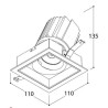 TAL MIX 26W SQUARE FLEX recessed spot