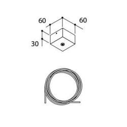 TAL LIGHTING SURFACE TRACK 3F - BASE + CABLE 6.2m