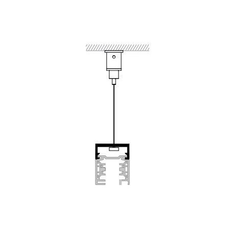 TAL SURFACE TRACK 3F - PENDANT CLIP + SUSP STEEL WIRE 6.2m 