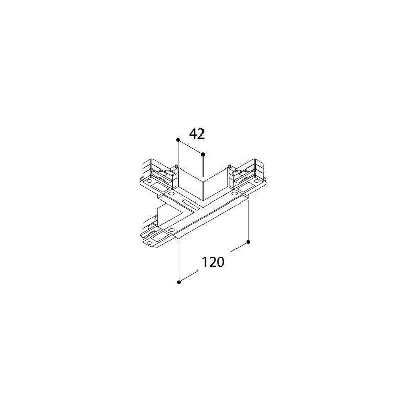 TAL LIGHTING SURFACE TRACK 3F - T COUPLER EARTH INSIDE + RIGHT
