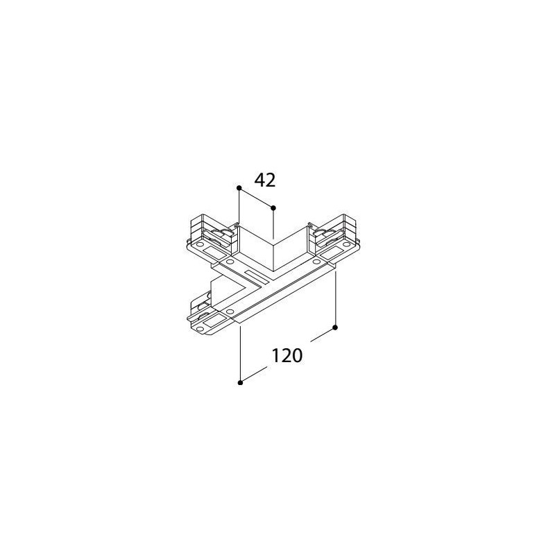 TAL LIGHTING SURFACE TRACK 3F - T COUPLER EARTH OUTSIDE + LEFT