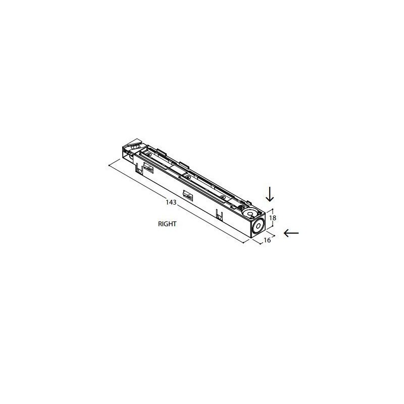 TAL LIGHTING TRACK 48V - END FEED RIGHT