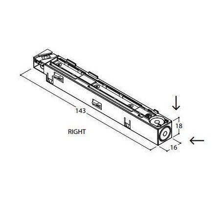 TAL TRACK 48V - END FEED RIGHT 