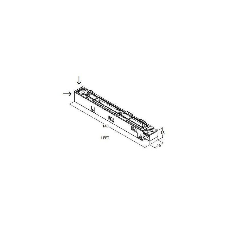 TAL LIGHTING TRACK 48V - FEED LEFT
