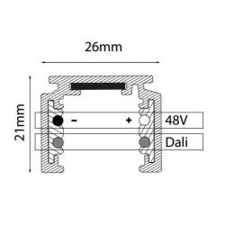 TAL LIGHTING TRACK 48V SURFACE - 2000MM