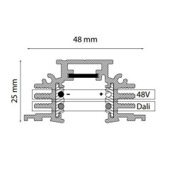 TAL LIGHTING TRACK 48V TRIMLESS - 1000MM