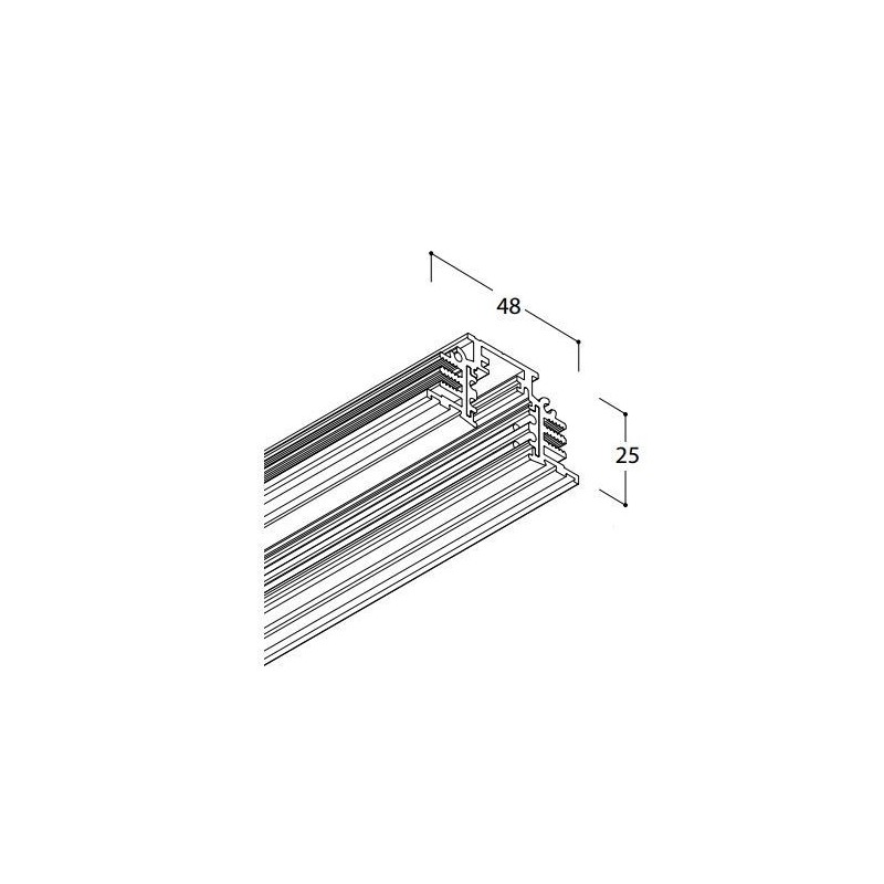 TAL LIGHTING TRACK 48V TRIMLESS - 2000MM