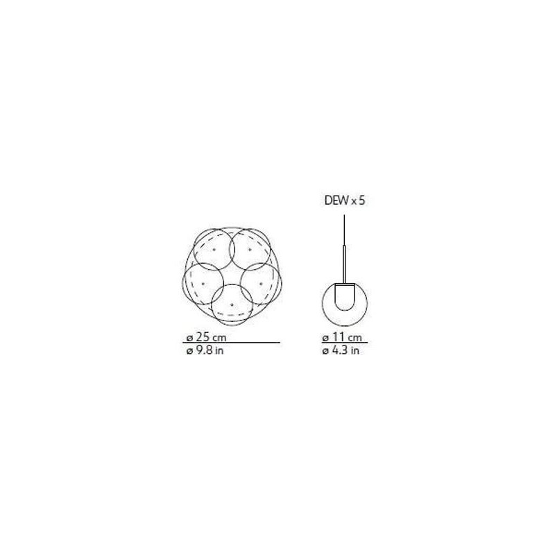 Kundalini Dew 5 Chandelier suspension lamp
