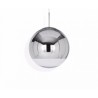 mirror ball pendant 50cm zilver