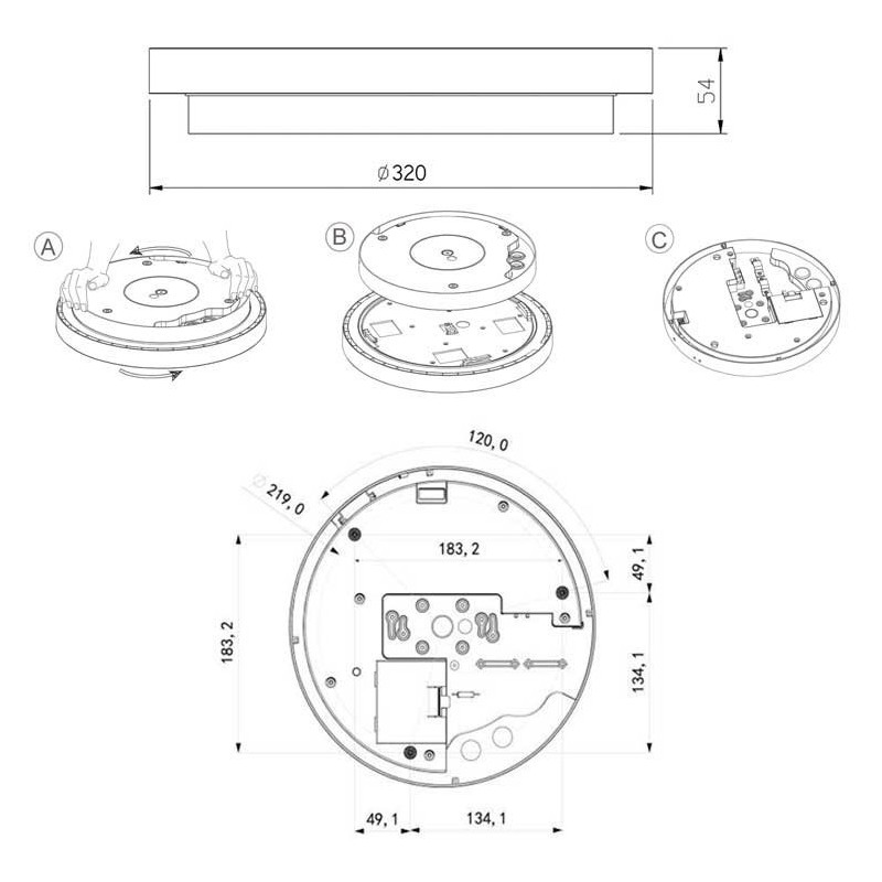 Integratech Disc sensor Deckenlampe