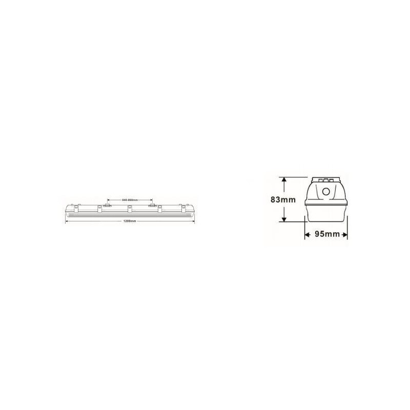 Integratech HWDP 1,2m IP66 Sensor Deckenlampe