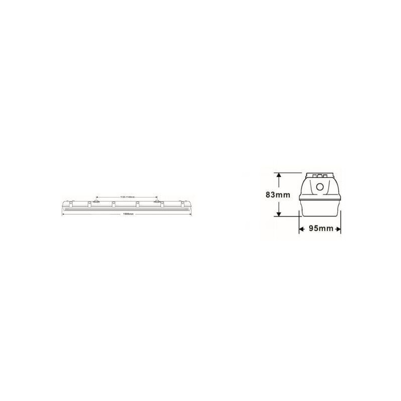 Integratech HWDP 1,2m IP66 Sensor + em 3h Deckenlampe