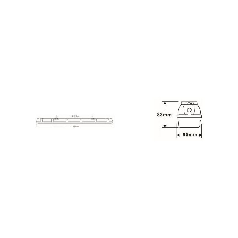 Integratech HWDP 1,2m IP66 Sensor High Output Deckenlampe