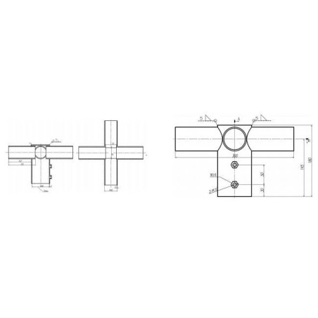 Integratech Streetlight adapter 4x 60mm dark grey RAL9022