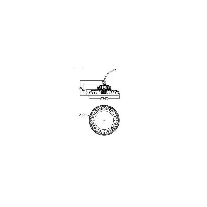 Integratech Klokarmatuur PHB 200W IP65 dimbaar 1-10V Deckenlampe
