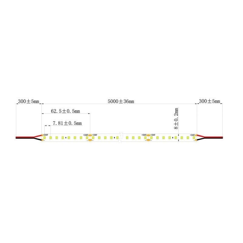 Integratech LED strip 128LED/m SMD2835 24V IP67 5m