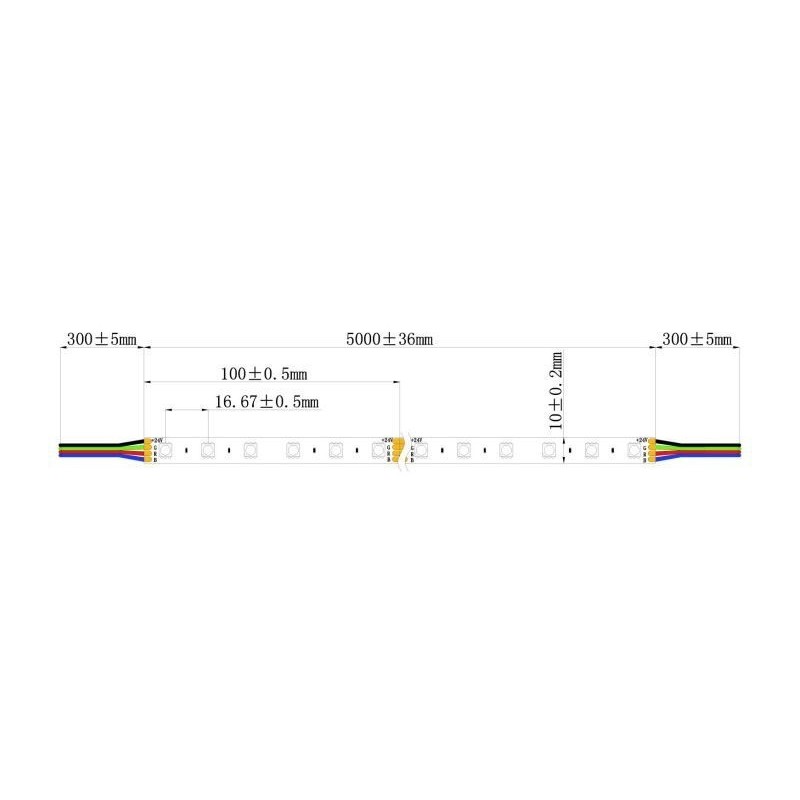 Integratech LED strip 60LED/m SMD5050 24V IP67 RGB 5m