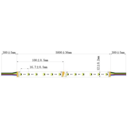 Integratech LED strip 60LED/m 5050 24V IP20 RGB+W 5m
