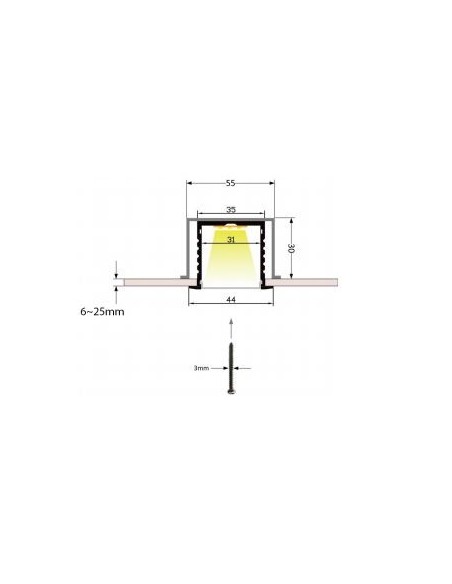 Integratech Recessed bracket profile RPL3535