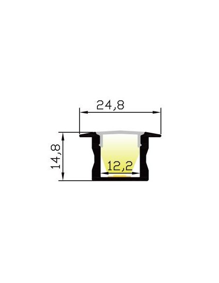 Integratech Profiel RSL15 2m klare plexi incl. toebehoren