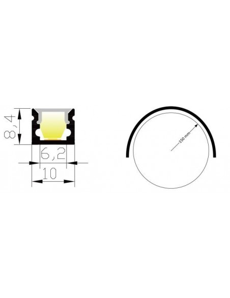 Integratech Plooibaar LED profiel SLB10 Complete kit