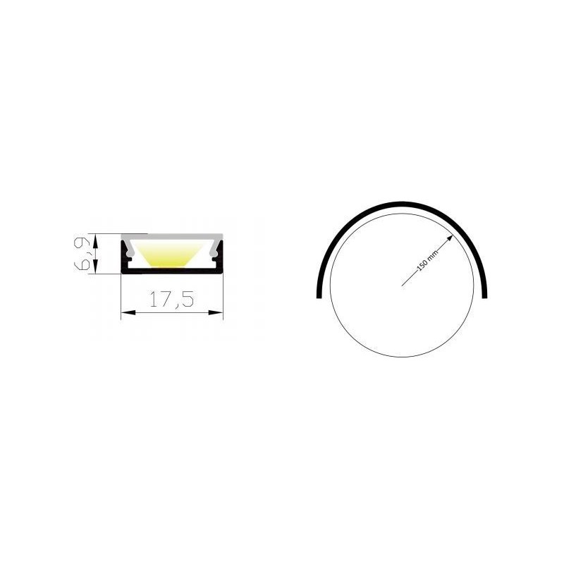 Integratech Plooibaar LED profiel SLB18 Complete kit