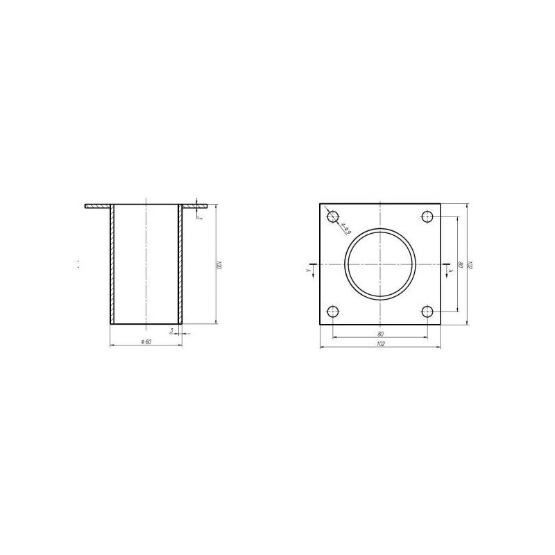 Integratech Streetlight muurbeugel T 60mm