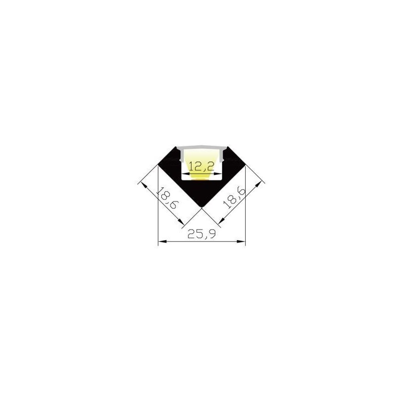 Integratech Profiel 45 2m plexi mat incl. toebehoren