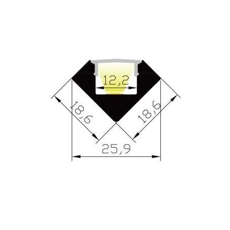 Integratech Profile 45 2m Milky incl. accessories