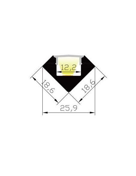 Integratech Profile 45 2m Milky incl. accessories